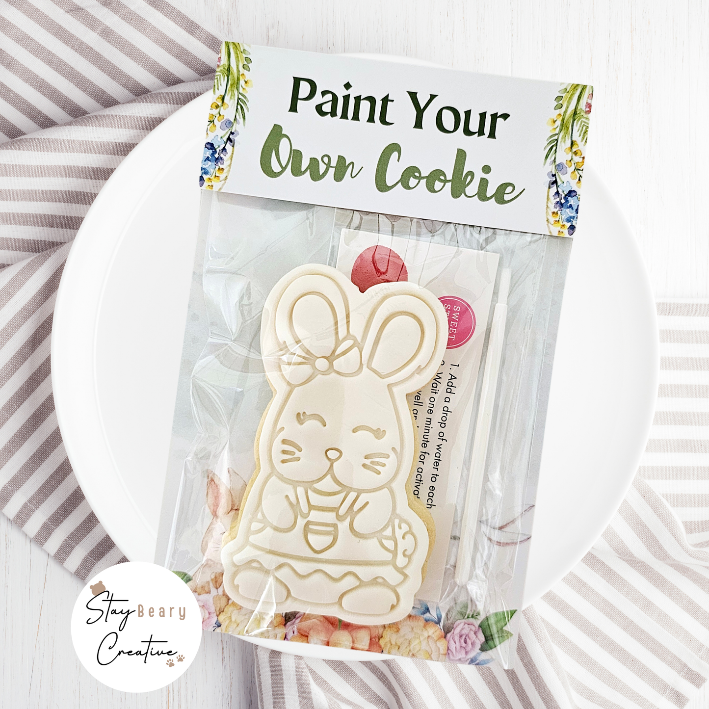 [Printing Samples] Easter Paint Your Own Cookie  - Folded Bag Toppers with Instructions on Back - 25 Pack