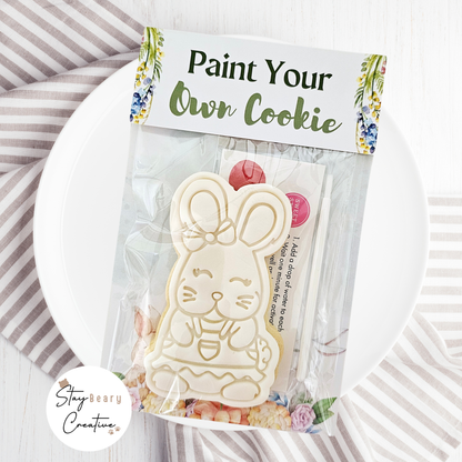 [Printing Samples] Easter Paint Your Own Cookie  - Folded Bag Toppers with Instructions on Back - 25 Pack