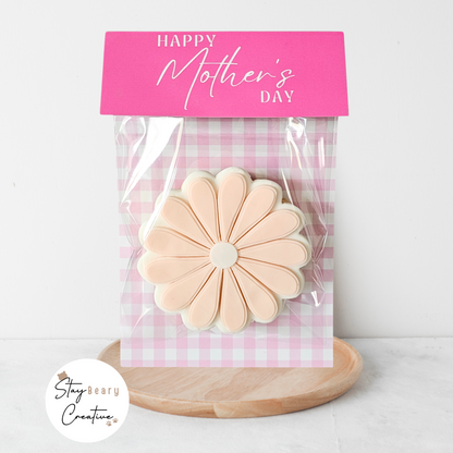 [Food Safe] Happy Mother's Day - Gingham - Double Sided Designs - Folded Bag Toppers - 25 Pack