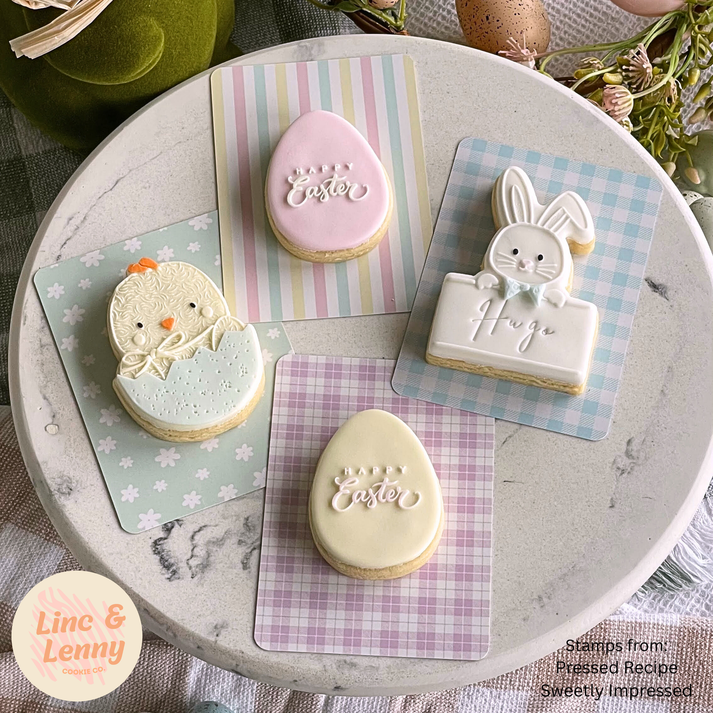 [Food Safe] Pink or Orange Tartan - Double Sided Designs - Backing Cards - 25 Pack