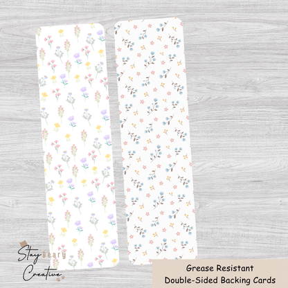 [Food Safe] Floral Pattern - Double Sided Designs - Backing Cards - 25 Pack