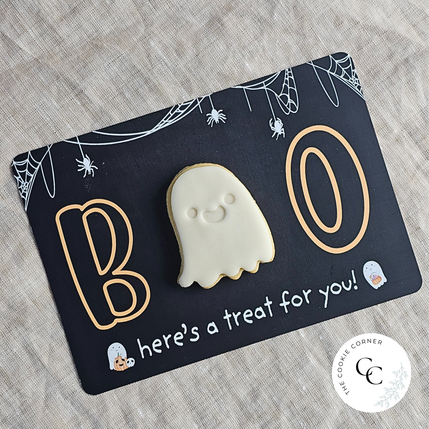 [Food Safe] Boo - Happy Halloween - Double Sided Designs - Horizontal Cookie Cards - 25 Pack