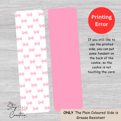[Clearance] Pink Bows - Long Backing Cards - 25 Pack