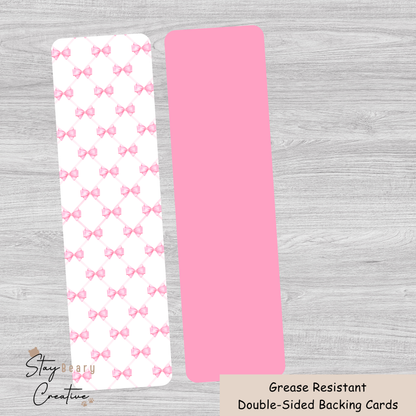 [Reprints] Pink Bows - Long Backing Cards - 25 Pack