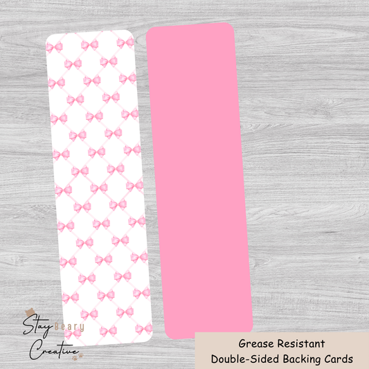 [Reprints] Pink Bows - Long Backing Cards - 25 Pack