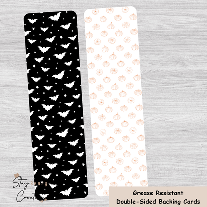 [Food Safe] Pumpkin and Bats - Double Sided Designs - Backing Cards - 25 Pack