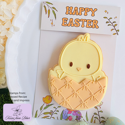[Food Safe] Easter Eggs or Chicks - Double Sided Designs - Folded Bag Toppers - 25 Pack