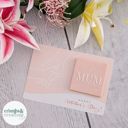 [Food Safe] Mum With Baby - Hold Hand - Double Sided Designs - Horizontal Cookie Cards - 25 Pack