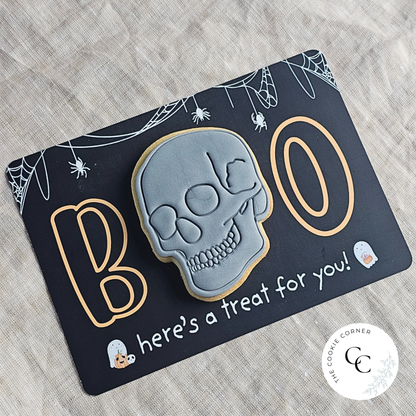 [Food Safe] Boo - Happy Halloween - Double Sided Designs - Horizontal Cookie Cards - 25 Pack