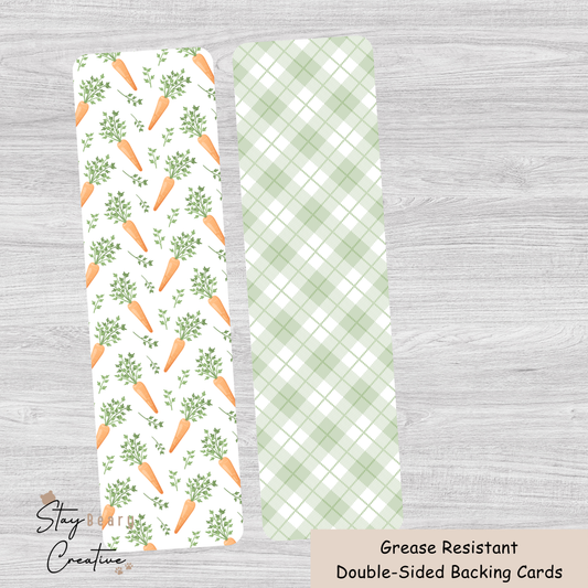 [Food Safe] Easter Carrots or Green Tartan - Double Sided Designs - Backing Cards - 25 Pack