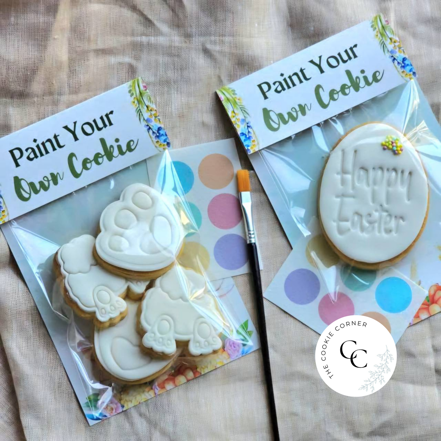 [Printing Samples] Easter Paint Your Own Cookie  - Folded Bag Toppers with Instructions on Back - 25 Pack