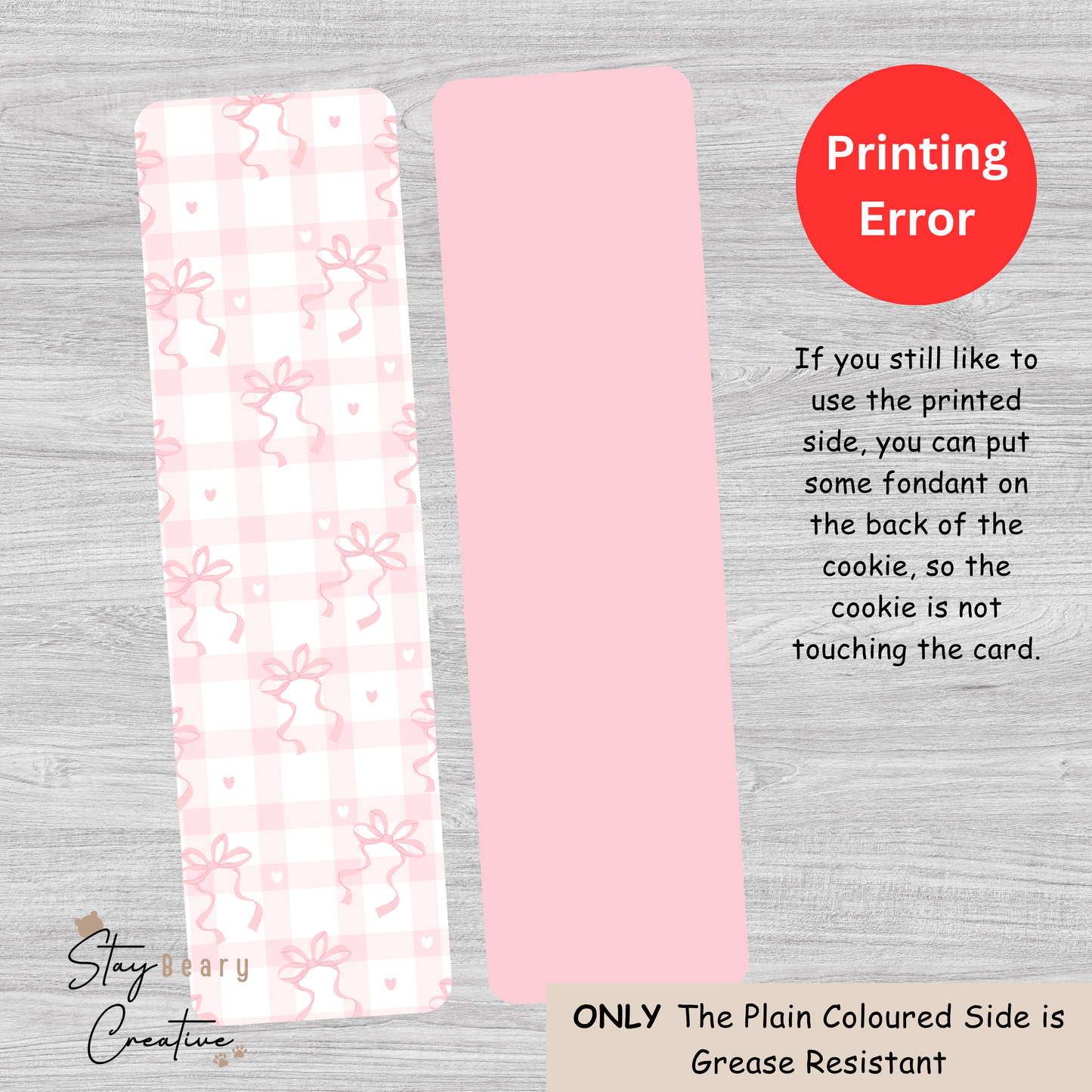 [Clearance] Light Pink Bows - Long Backing Cards - 25 Pack