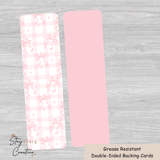 [Reprints] Light Pink Bows - Long Backing Cards - 25 Pack