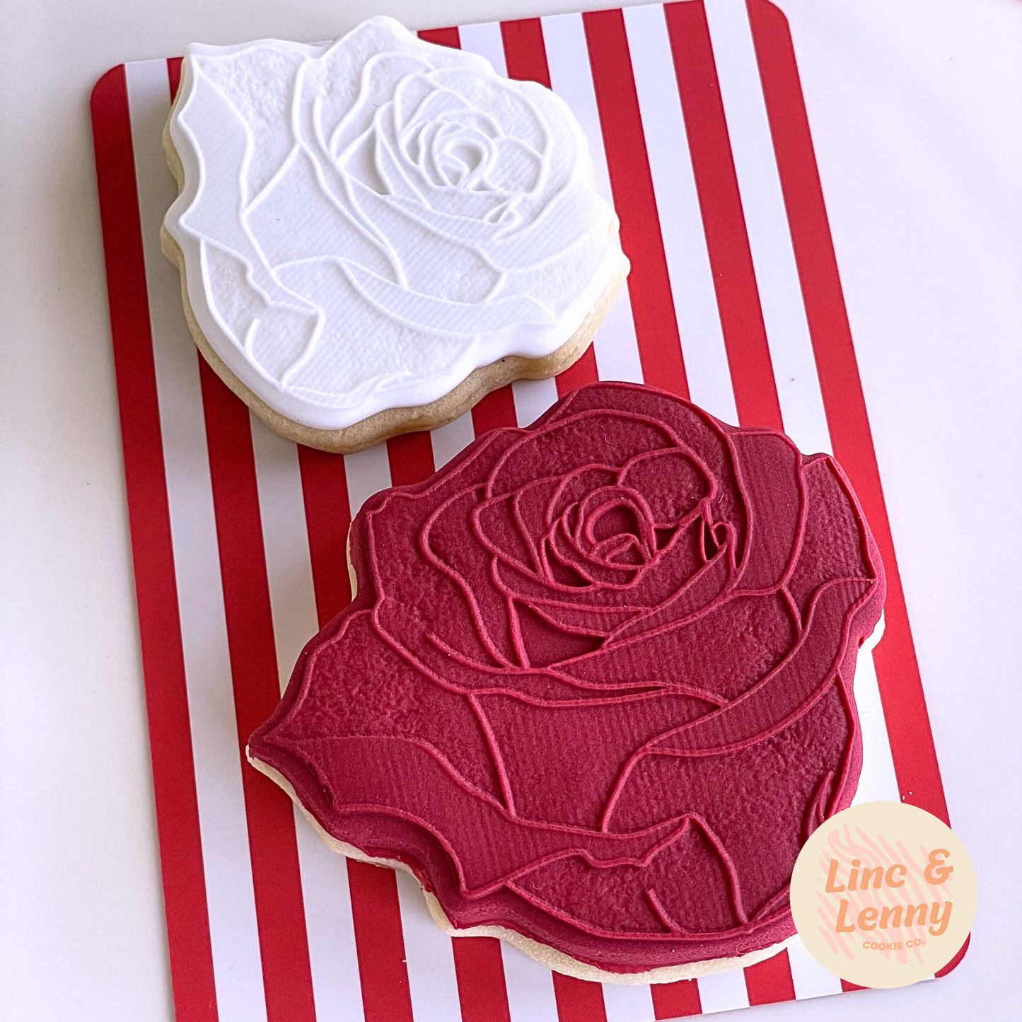 [Food Safe] Red Diamond Hearts and Stripe - Double Sided Designs - Backing Cards - 25 Pack