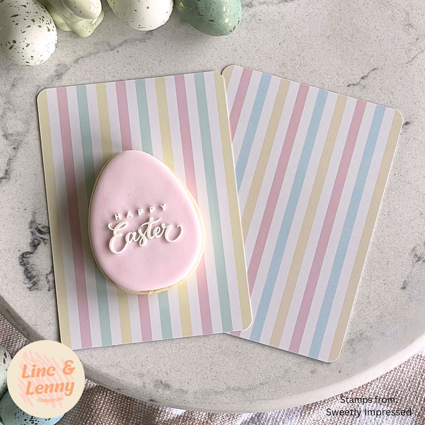 [Food Safe] Easter Stripes - Double Sided Designs - Backing Cards - 25 Pack