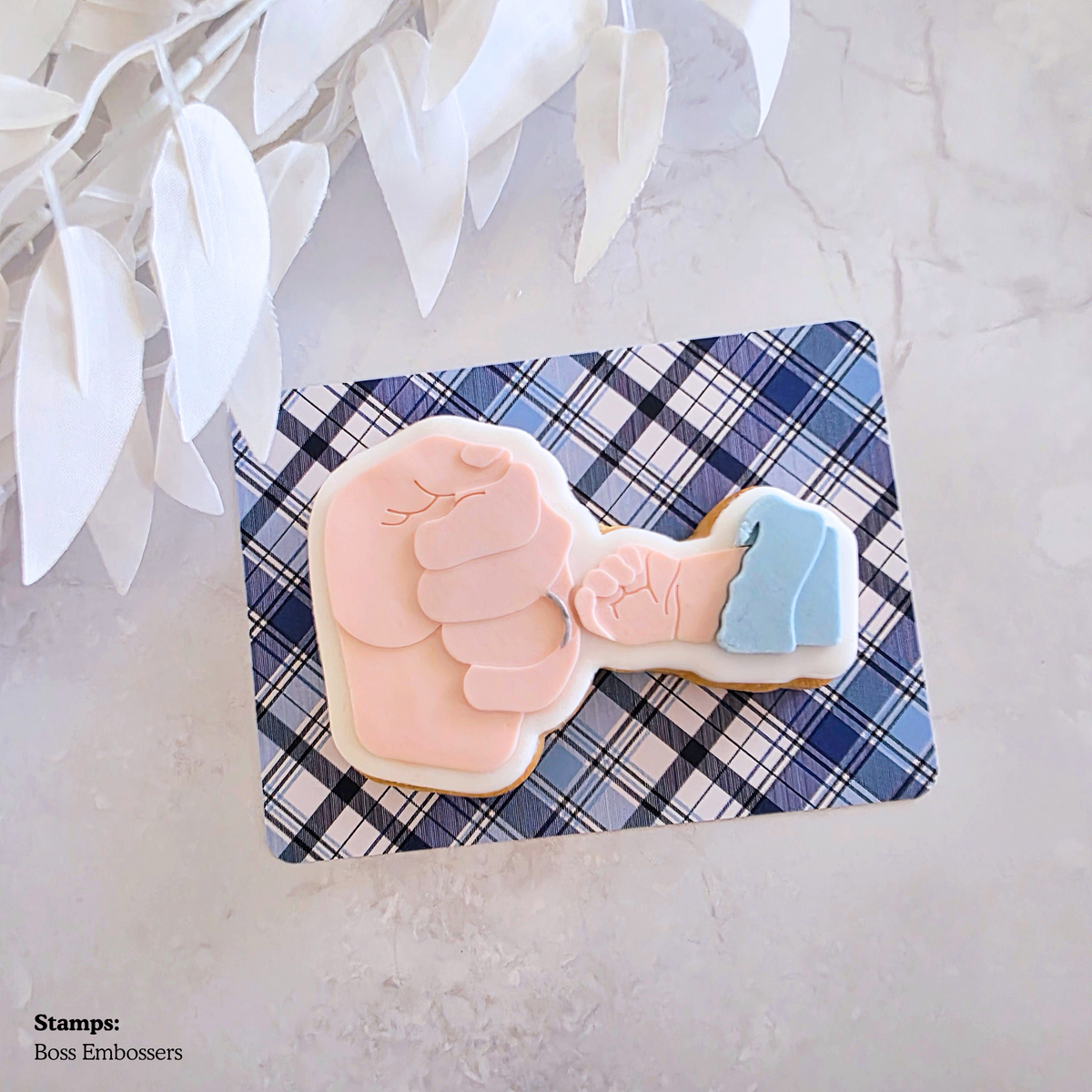 [Food Safe] Light Blue And Navy Blue Tartan Plaid - Small Backing Cards - 25 Pack