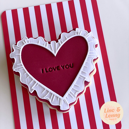 [Food Safe] Red Diamond Hearts and Stripe - Double Sided Designs - Backing Cards - 25 Pack
