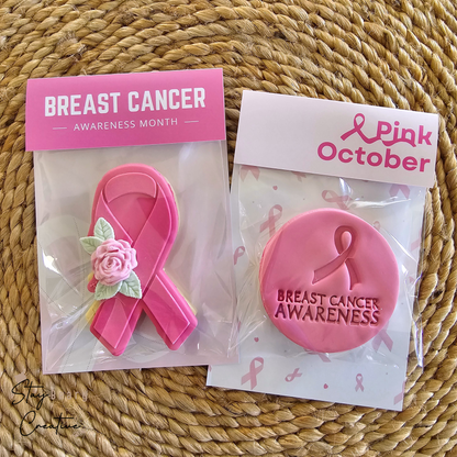 [Food Safe] Breast Cancer Awareness - Pink October  - Double Sided Designs - Folded Bag Toppers - 25 Pack