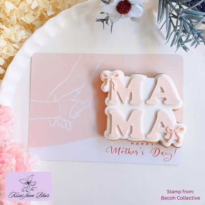[Food Safe] Mum With Baby - Hold Hand - Double Sided Designs - Horizontal Cookie Cards - 25 Pack