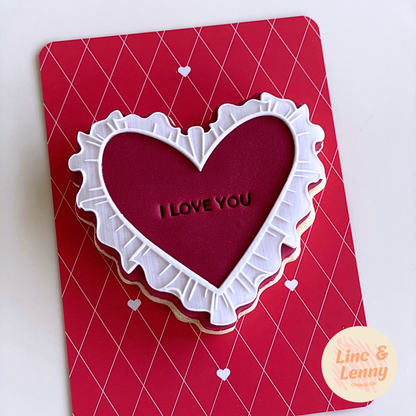 [Food Safe] Red Diamond Hearts and Stripe - Double Sided Designs - Backing Cards - 25 Pack