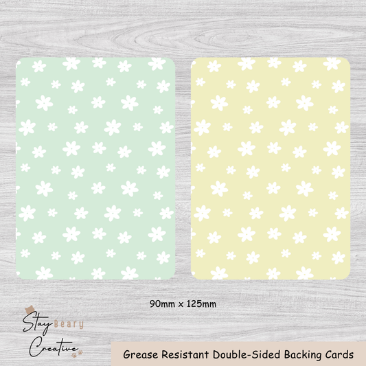 [Food Safe] Easter Flowers - Double Sided Designs - Backing Cards - 25 Pack