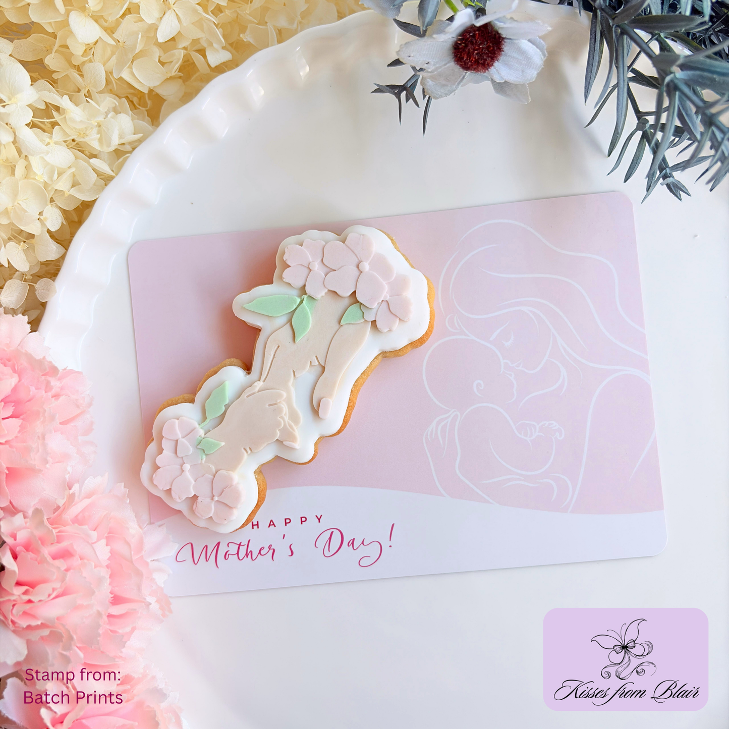 [Food Safe] Mum With Baby - Hold Hand - Double Sided Designs - Horizontal Cookie Cards - 25 Pack