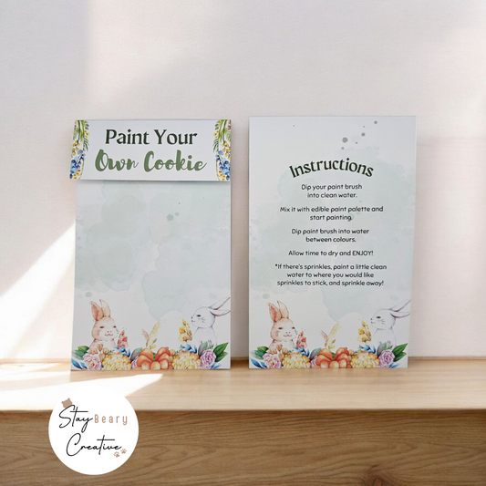 [Printing Samples] Easter Paint Your Own Cookie  - Folded Bag Toppers with Instructions on Back - 25 Pack
