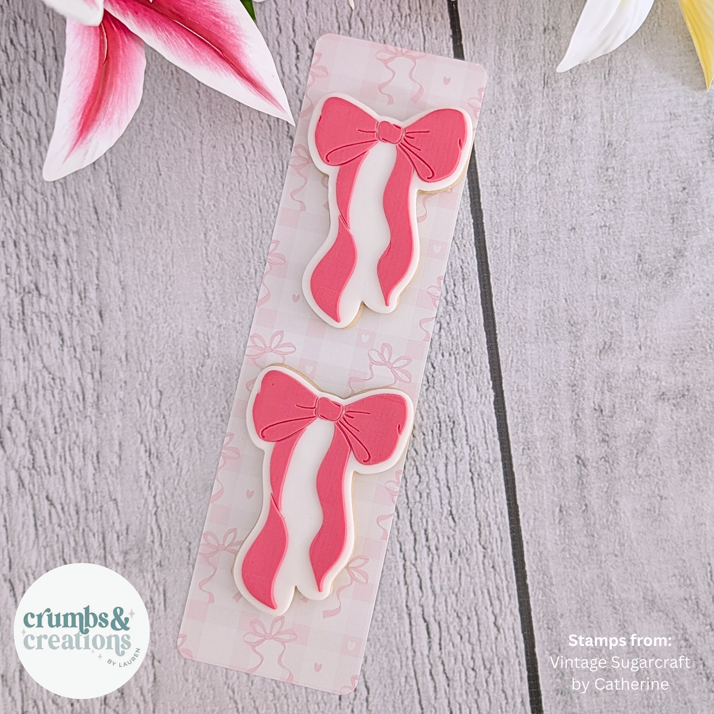[Reprints] Light Pink Bows - Long Backing Cards - 25 Pack