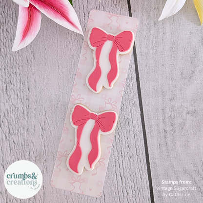 [Reprints] Light Pink Bows - Long Backing Cards - 25 Pack