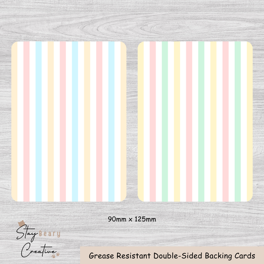 [Food Safe] Easter Stripes - Double Sided Designs - Backing Cards - 25 Pack