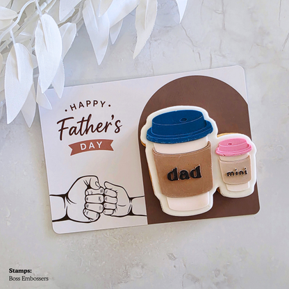 [Food Safe] Father And Kid's Hand - Horizontal Cookie Cards - 25 Pack