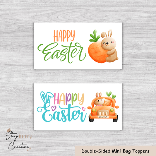 [Food Safe] Happy Easter - Double Sided Designs - Mini Bag Toppers - 25 Pack