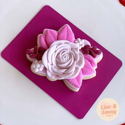 [Food Safe] Plain Fuchsia and Burgundy - Double Sided Designs - Backing Cards - 25 Pack