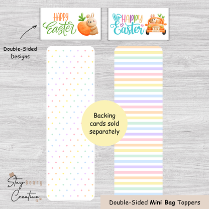[Food Safe] Happy Easter - Double Sided Designs - Mini Bag Toppers - 25 Pack