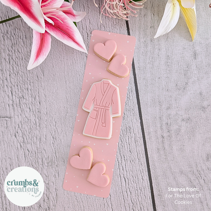 [Food Safe] Scattered Hearts and Peach Hearts - Double Sided Designs - Long Backing Cards - 25 Pack