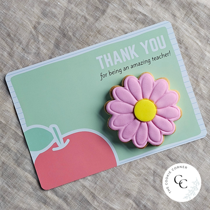 [Food Safe] Thank You For Being My Teacher - Thank You For Being An Amazing Teacher - Double Sided Designs - Horizontal Cookie Cards - 25 Pack