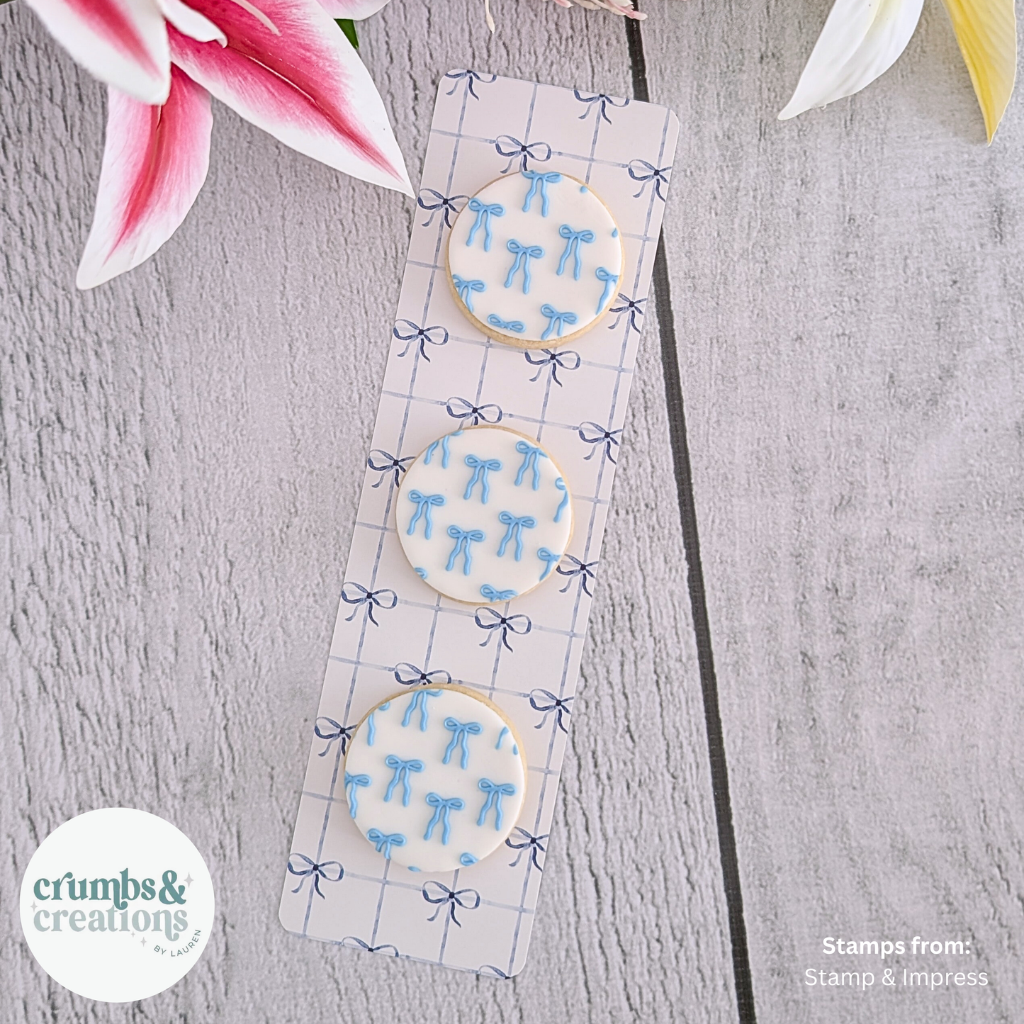 [Reprints] Blue Bows - Double Sided Designs - Long Backing Cards - 25 Pack