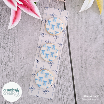 [Reprints] Blue Bows - Double Sided Designs - Long Backing Cards - 25 Pack