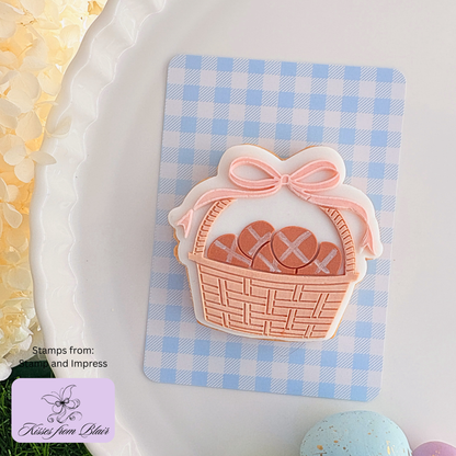 [Food Safe] Blue or Cyan Gingham - Double Sided Designs - Backing Cards - 25 Pack