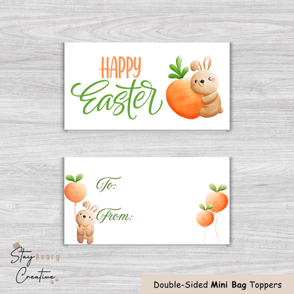 [Food Safe] Happy Easter - Double Sided Designs - Mini Bag Toppers - 25 Pack
