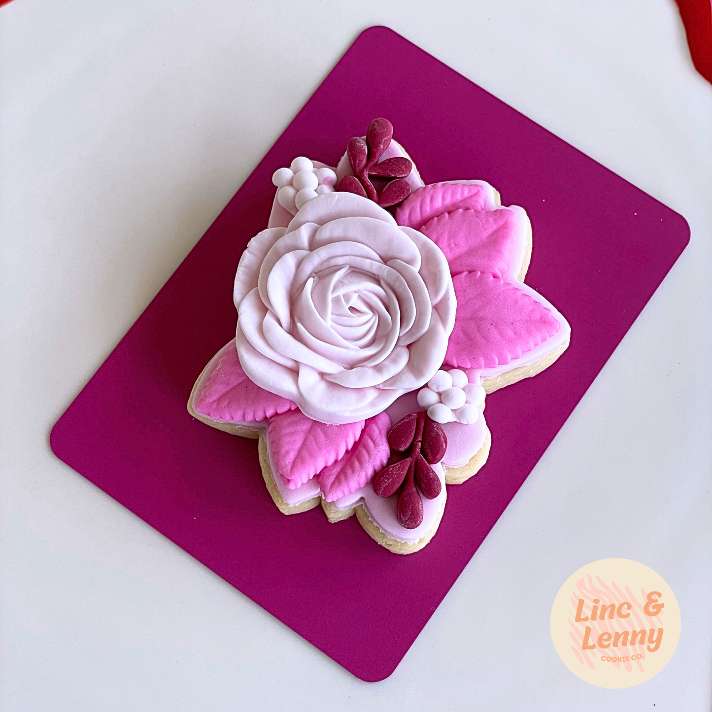 [Food Safe] Plain Fuchsia and Burgundy - Double Sided Designs - Backing Cards - 25 Pack