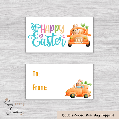 [Food Safe] Happy Easter - Double Sided Designs - Mini Bag Toppers - 25 Pack