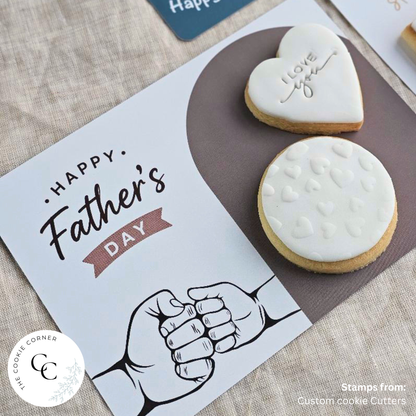 [Food Safe] Father And Kid's Hand - Horizontal Cookie Cards - 25 Pack