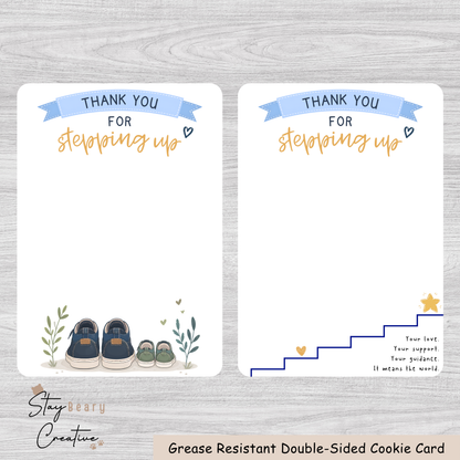 [Food Safe] Thank You For Stepping Up - Vertical Cookie Cards - 25 Pack