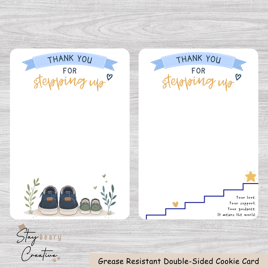 [Food Safe] Thank You For Stepping Up - Vertical Cookie Cards - 25 Pack