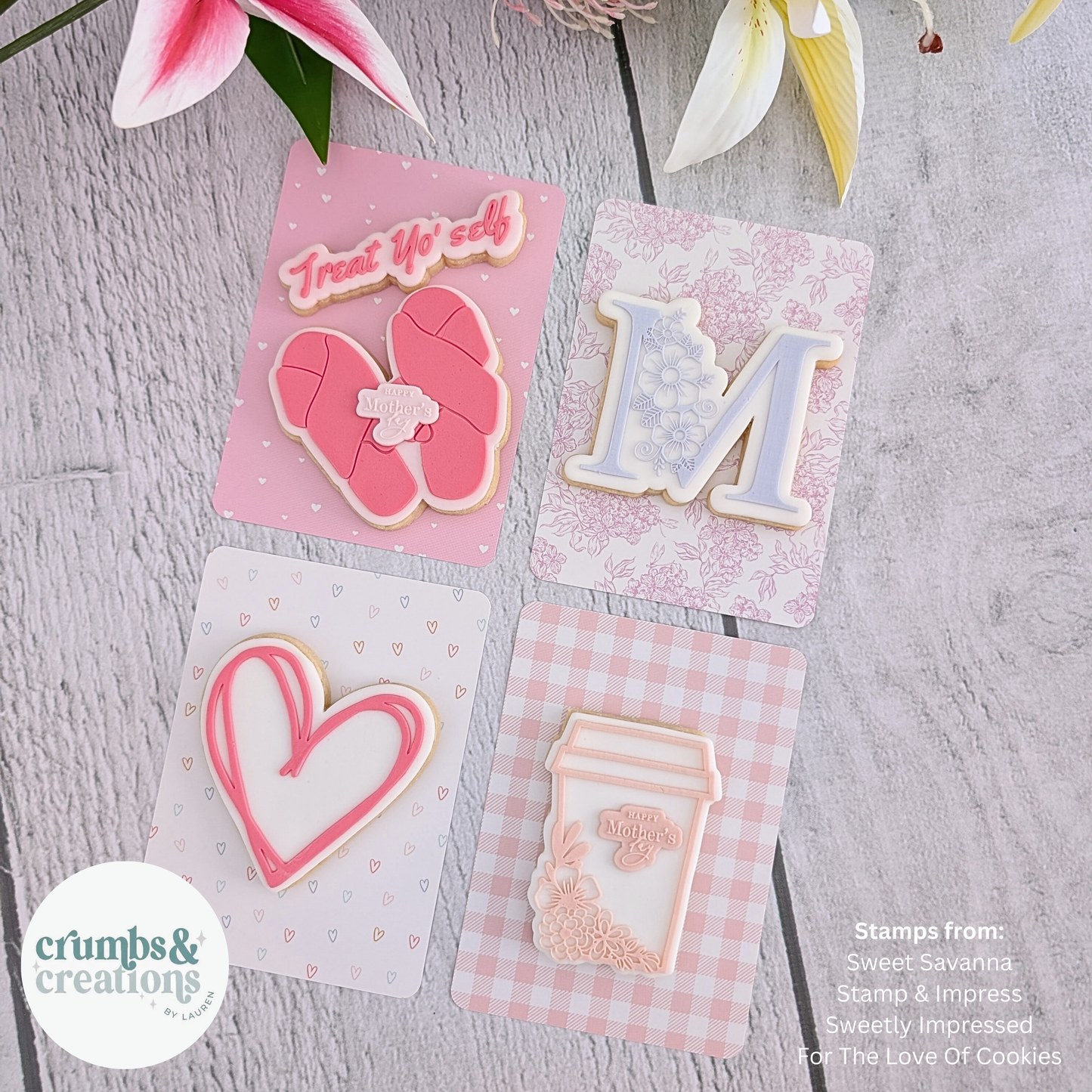 [Food Safe] Pink with Hearts or Dots - Double Sided Designs - Backing Cards - 25 Pack