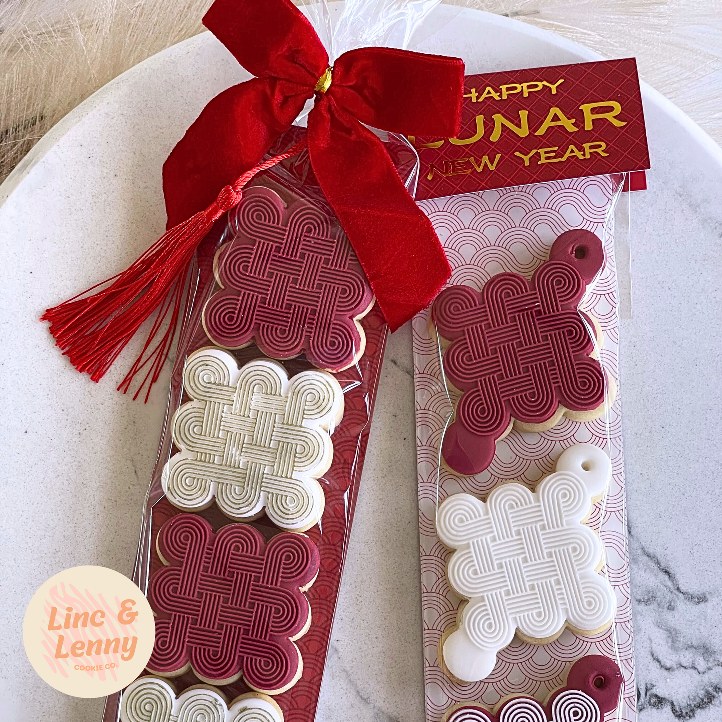 [Food Safe] Chinese New Year Wave Pattern - Double Sided Designs - Backing Cards - 25 Pack