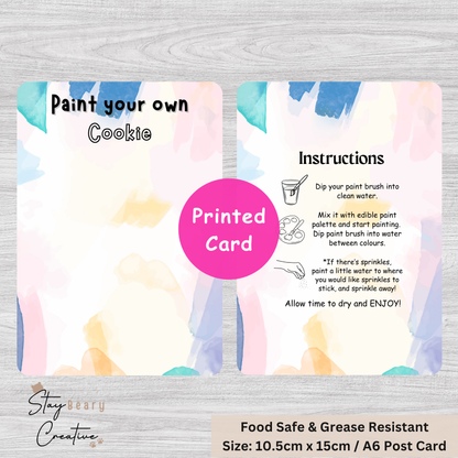 [Food Safe] Paint Your Own - Double Sided Designs - Cookie Cards - 25 Pack
