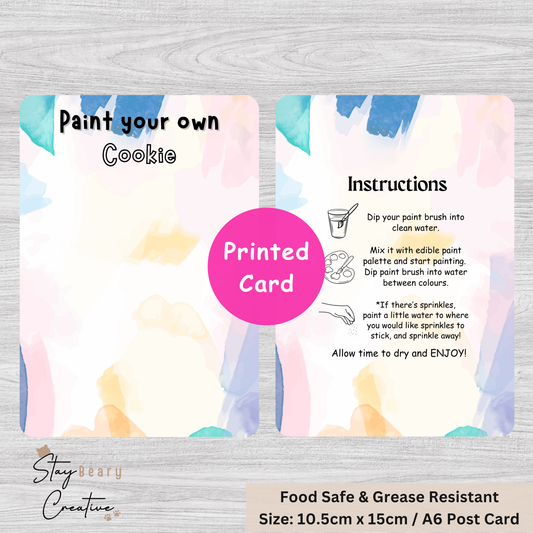 [Food Safe] Paint Your Own - Double Sided Designs - Cookie Cards - 25 Pack