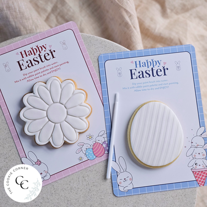 [Food Safe] Easter Paint Your Own - Bunny Bait - Double Sided Designs - Vertical Cookie Cards - 25 Pack